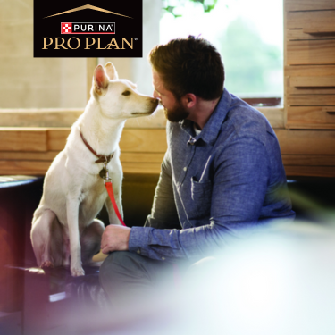 PRO PLAN dog and owner